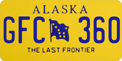 AK license plate GFC360