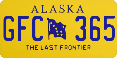 AK license plate GFC365