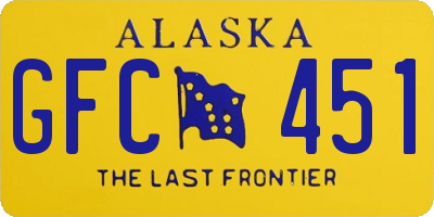 AK license plate GFC451