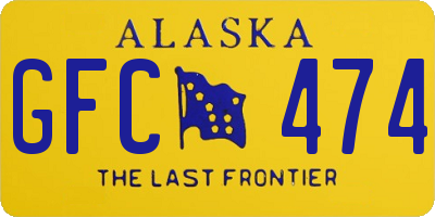 AK license plate GFC474