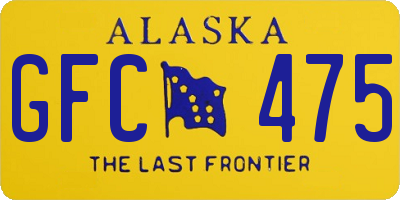 AK license plate GFC475