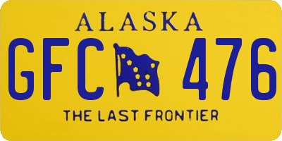 AK license plate GFC476