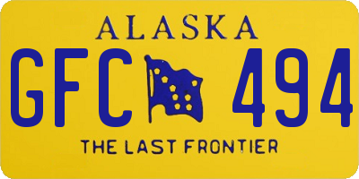 AK license plate GFC494