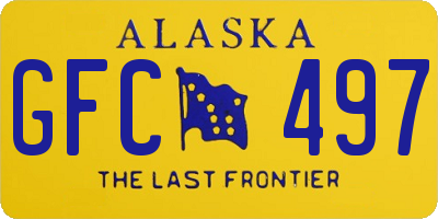 AK license plate GFC497