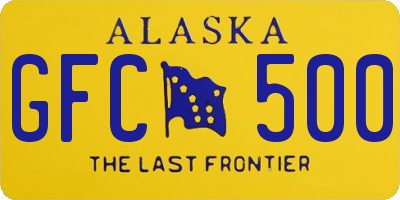AK license plate GFC500