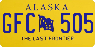 AK license plate GFC505