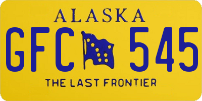AK license plate GFC545