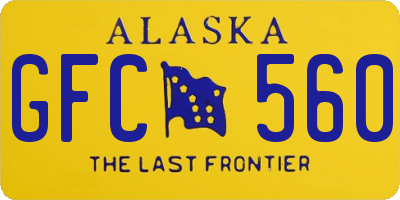 AK license plate GFC560