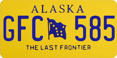 AK license plate GFC585