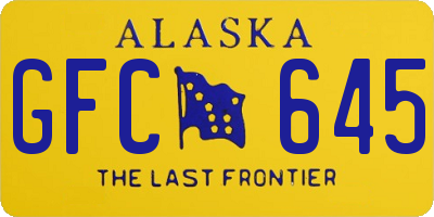 AK license plate GFC645