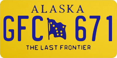 AK license plate GFC671