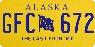 AK license plate GFC672