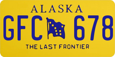 AK license plate GFC678