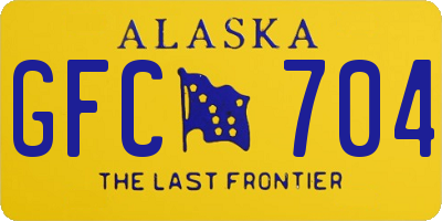 AK license plate GFC704