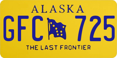 AK license plate GFC725