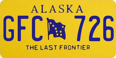 AK license plate GFC726