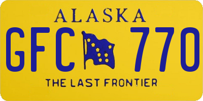 AK license plate GFC770
