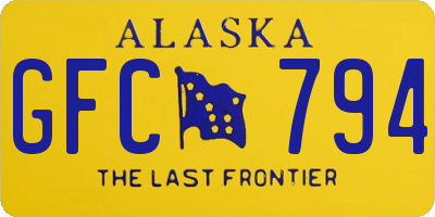 AK license plate GFC794
