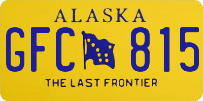 AK license plate GFC815