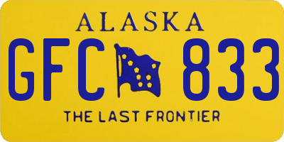 AK license plate GFC833