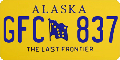 AK license plate GFC837