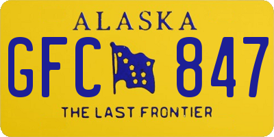 AK license plate GFC847