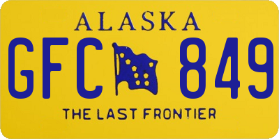 AK license plate GFC849
