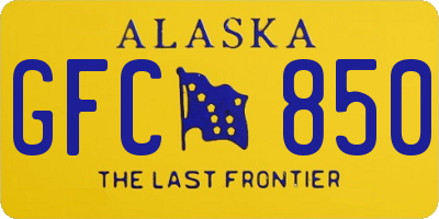 AK license plate GFC850
