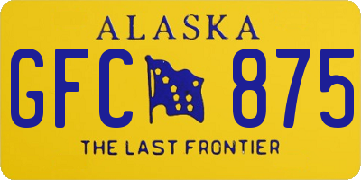 AK license plate GFC875