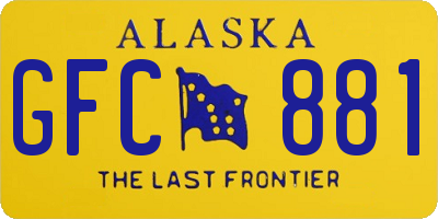 AK license plate GFC881