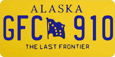 AK license plate GFC910
