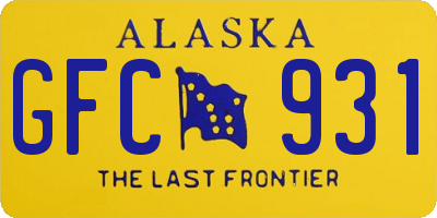 AK license plate GFC931