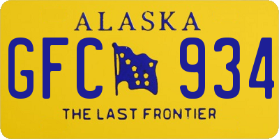 AK license plate GFC934