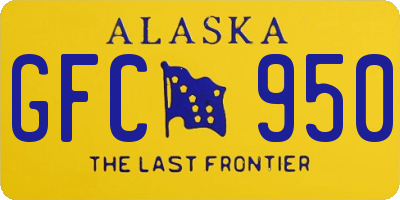 AK license plate GFC950