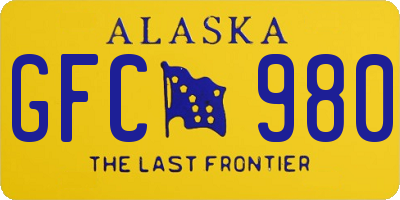 AK license plate GFC980