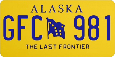 AK license plate GFC981