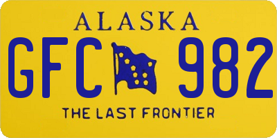 AK license plate GFC982