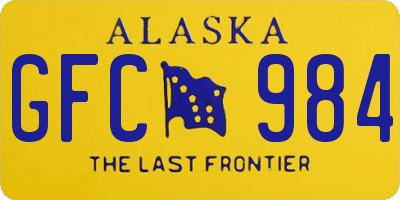 AK license plate GFC984