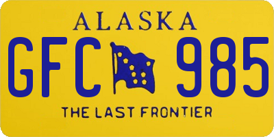 AK license plate GFC985