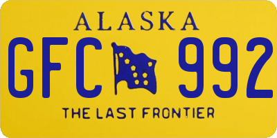 AK license plate GFC992