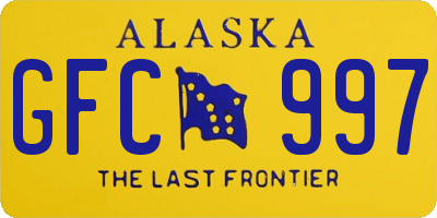 AK license plate GFC997