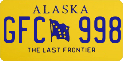 AK license plate GFC998