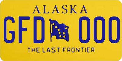 AK license plate GFD000