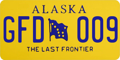 AK license plate GFD009