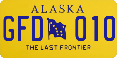 AK license plate GFD010