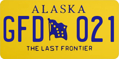 AK license plate GFD021