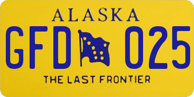 AK license plate GFD025