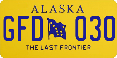 AK license plate GFD030