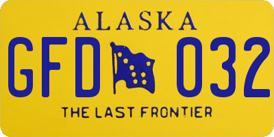 AK license plate GFD032