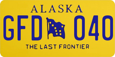 AK license plate GFD040